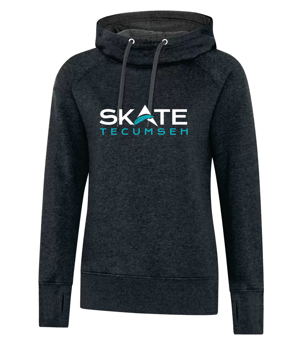 Skate Tecumseh (Ladies) ESACTIVE® VINTAGE HOODED LADIES' SWEATSHIRT. - Heather Black